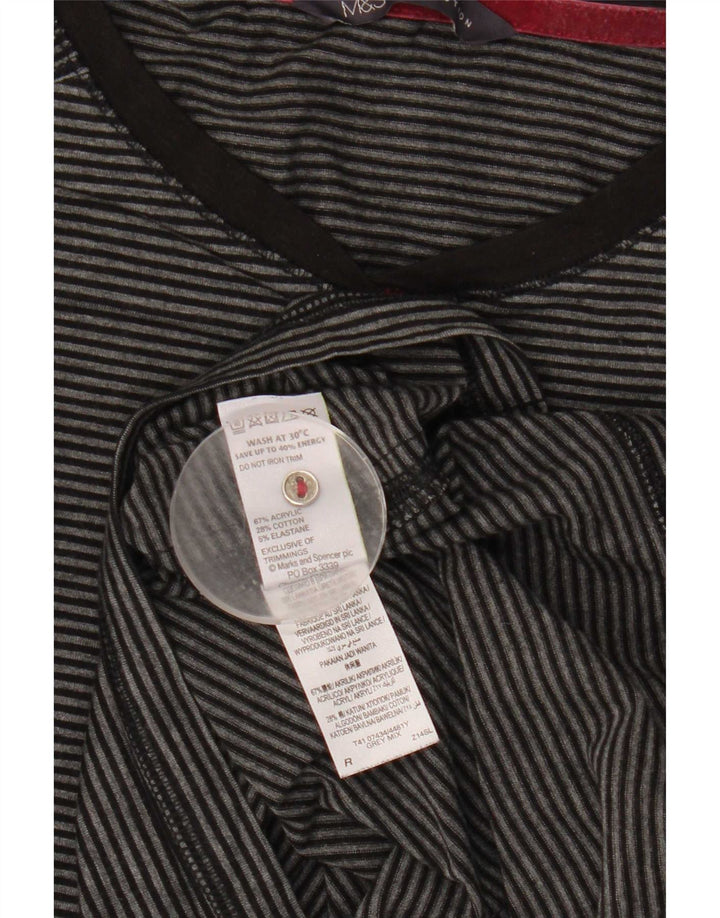 Marks & Spencer Top para mujer de manga larga UK 46 Acrílico a rayas gris grande