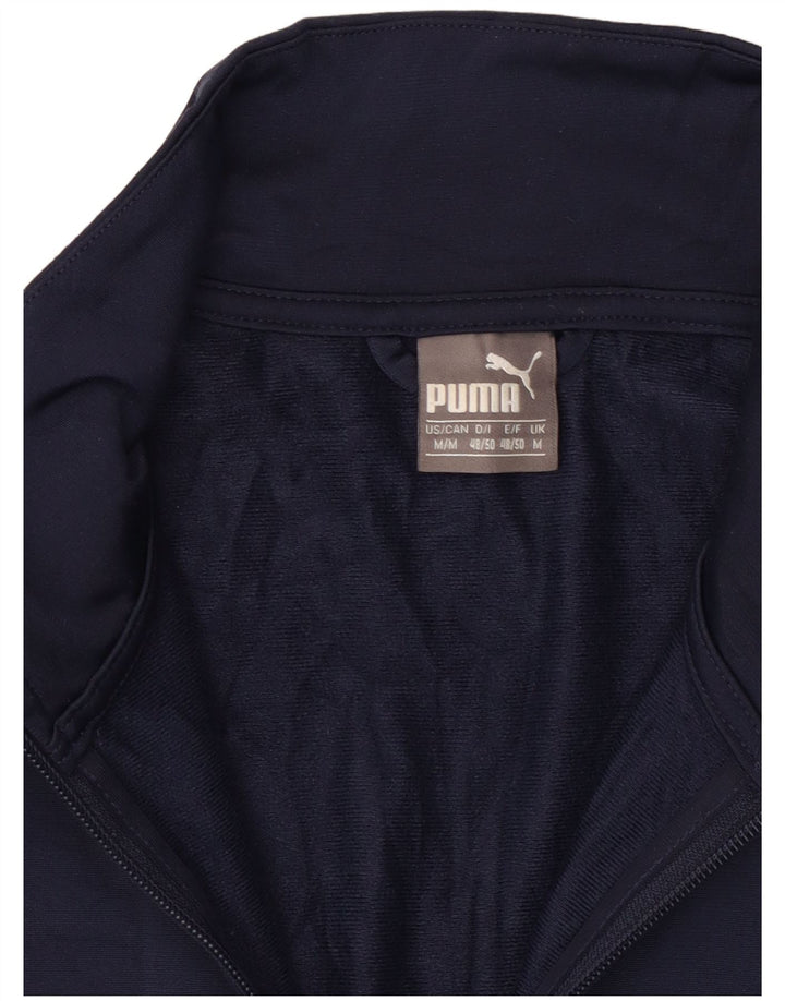 Puma Chaqueta superior de chándal para hombre Poliéster color block azul marino mediano