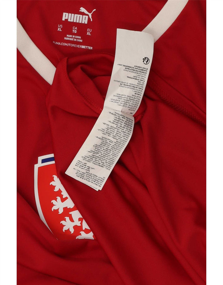 Puma Hombre República Checa Graphic Camiseta Top XL Poliéster Rojo