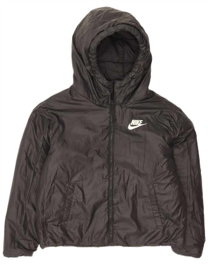 Nike Chaqueta acolchada reversible con capucha para mujer UK 46 Grande Poliéster negro
