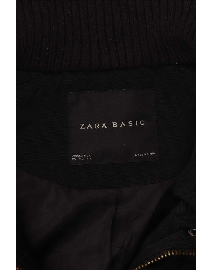 Zara Mujer Chaqueta Acolchada ES 40 XL Negro