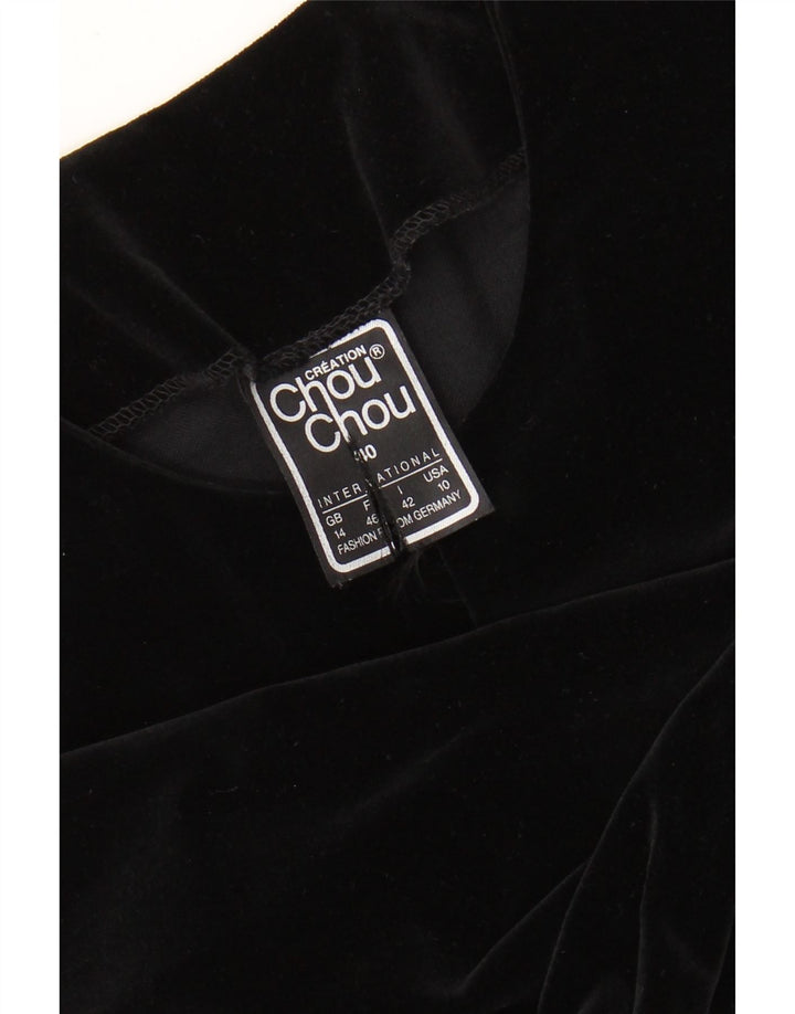 CHOU CHOU Top Bolero para Mujer UK 40 Grande Negro
