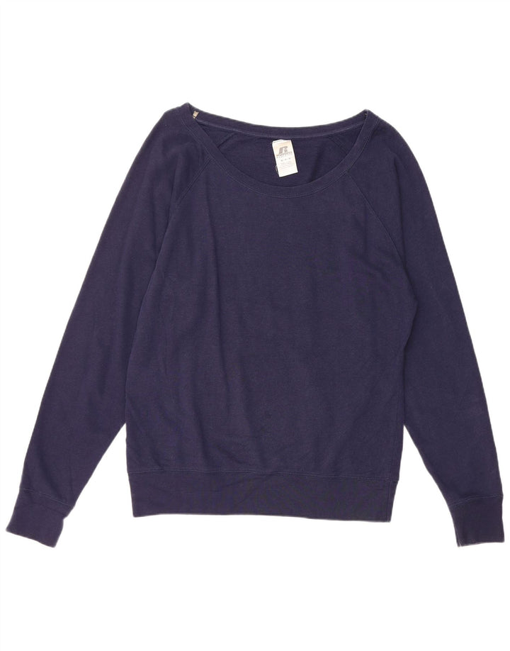RUSSELL ATHLETIC Sudadera para mujer Jumper UK 14 Medium Azul marino Algodón