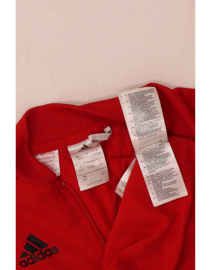 Adidas Chicos Climacool Chándal Top Chaqueta 9-10 Años Rojo Colorblock
