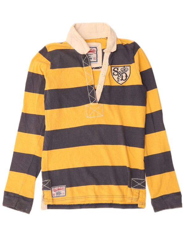 Superdry Polo De Rugby De Manga Larga Con Gráfico De Rayas Amarillas Medianas