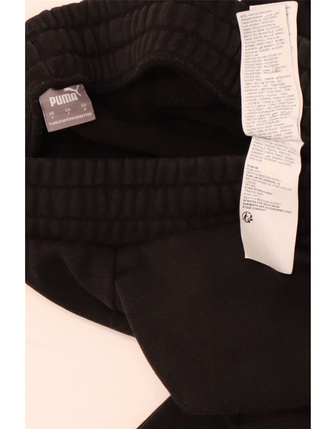 PUMA Pantalones de chándal para hombre pequeños de algodón negro