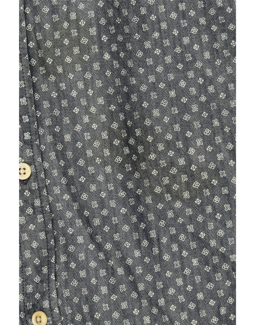 QUIKSILVER Camisa Moderna Hombre XL Algodón Moteado Azul Marino