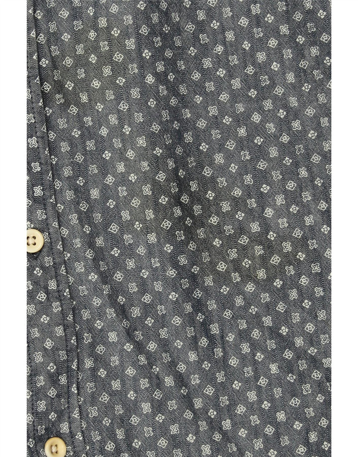 QUIKSILVER Camisa Moderna Hombre XL Algodón Moteado Azul Marino