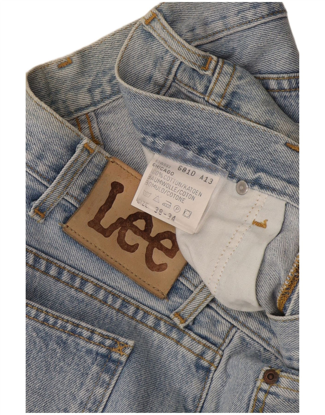 Lee Vaqueros Rectos Chicago Para Hombre W38 L27 Algodón Azul