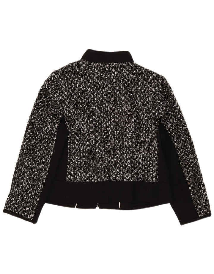 MARKS & SPENCER Chaqueta tipo blazer corta para mujer Reino Unido 42 Mediana con flecos negros