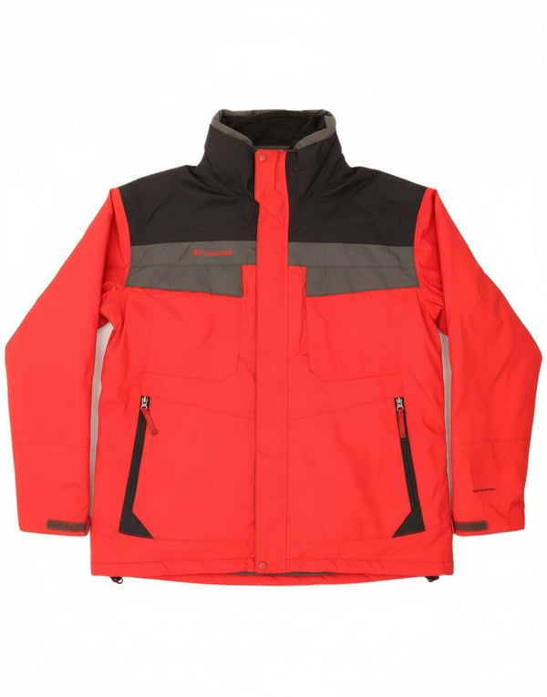 Columbia Chaqueta cortavientos Interchange para hombre UK 42 XL Rojo Colorblock