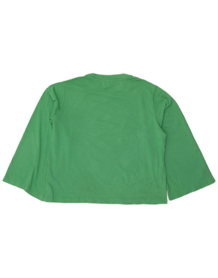 Cos Top Mujer Manga Larga UK 14 Algodón Verde Medio