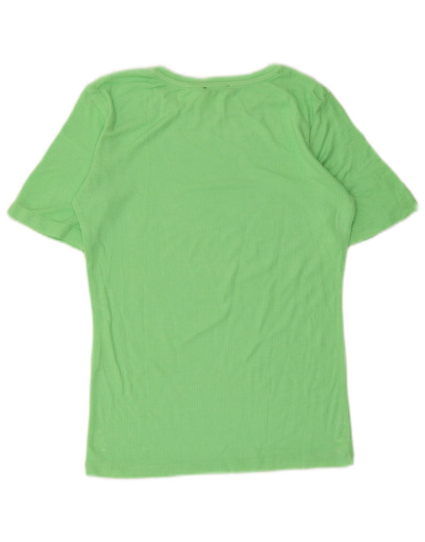 Zara Mujer Camiseta Top UK 8 Small Verde
