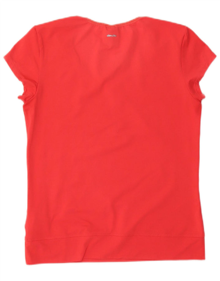 ADIDAS Mujer Climalite Camiseta Top UK 12/14 Medio Rojo Poliéster