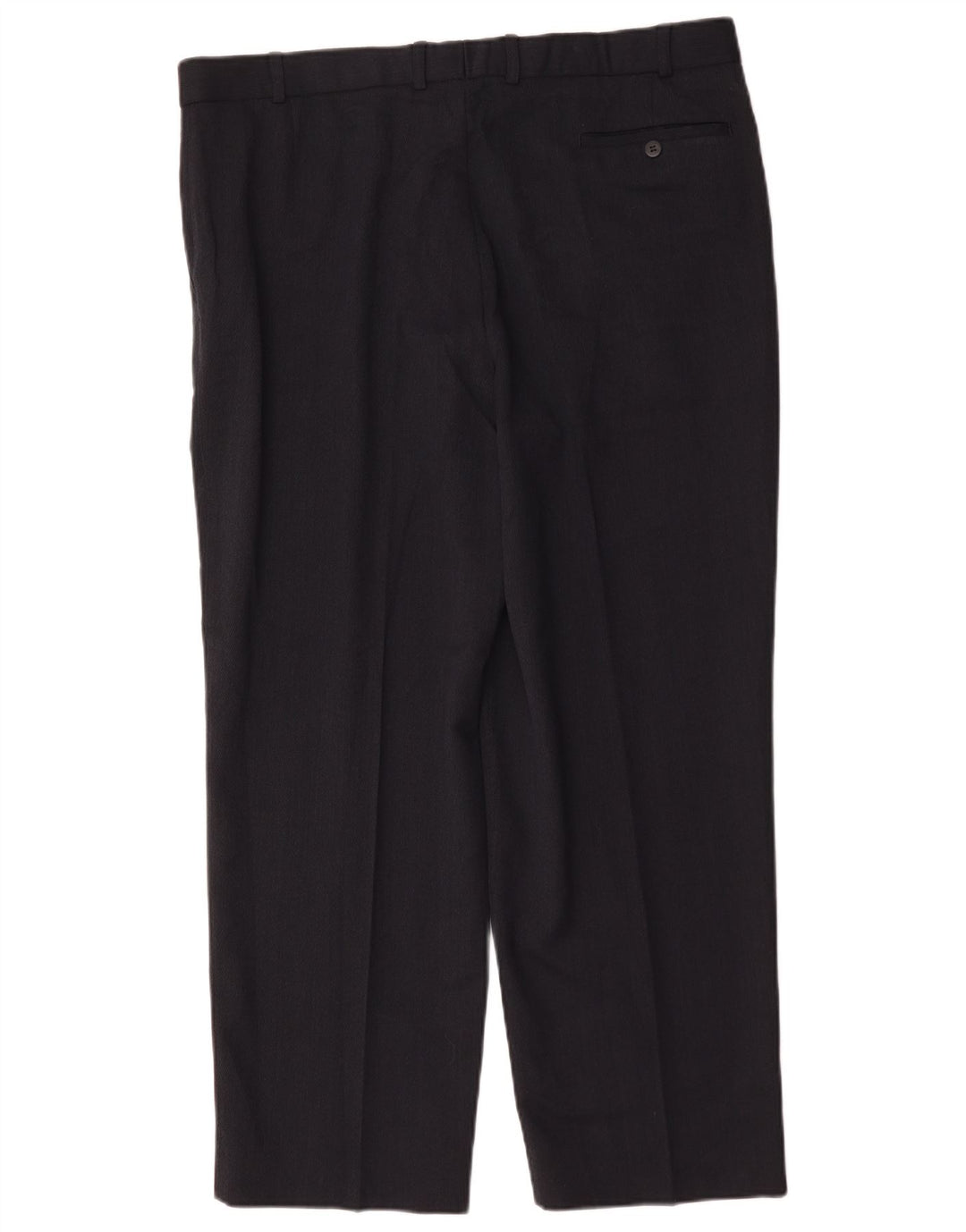 Marks & Spencer Pantalón de traje recto para hombre W40 L29 Poliéster azul marino