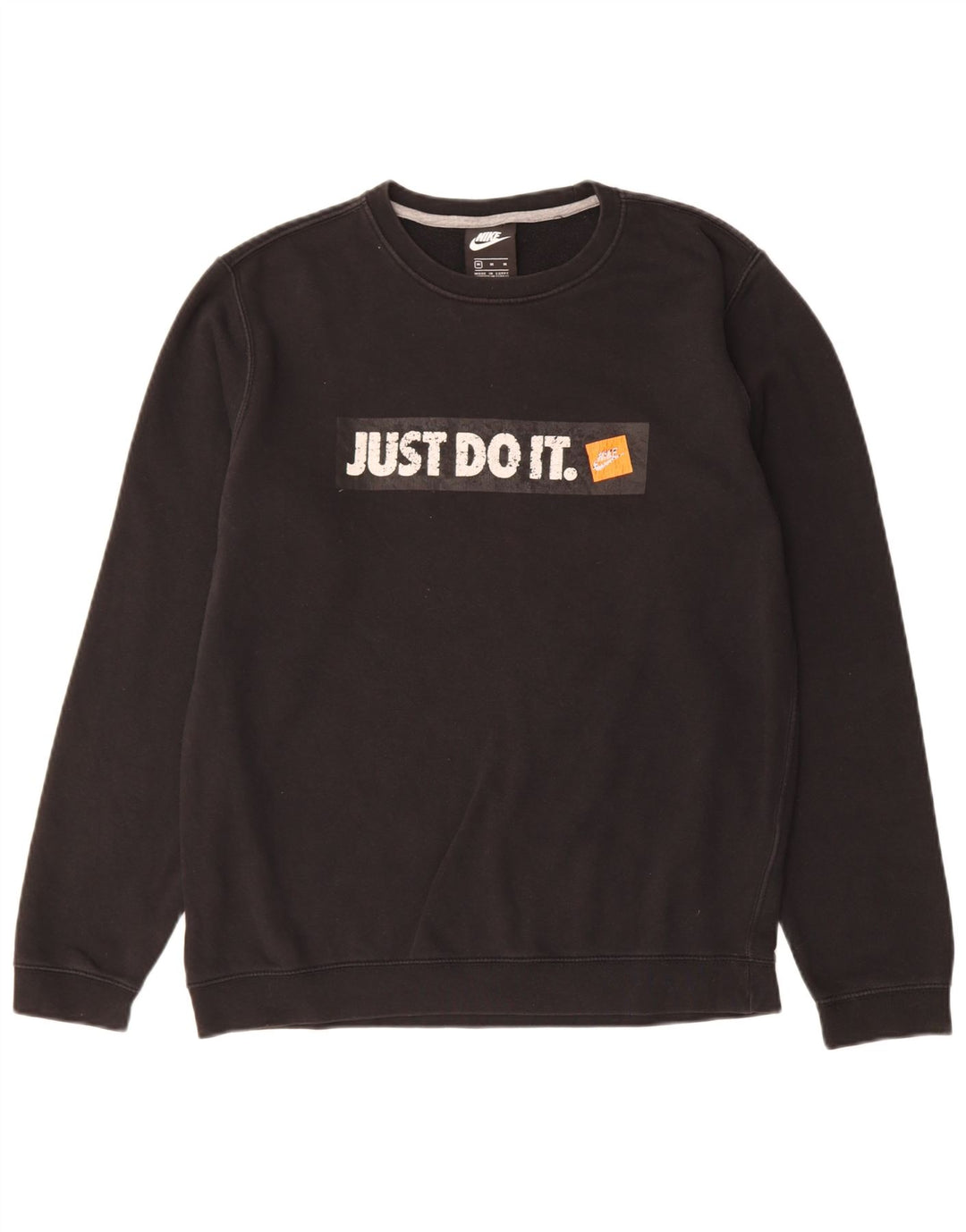 NIKE Mens Graphic Sweatshirt Jumper Medium Black Cotton
