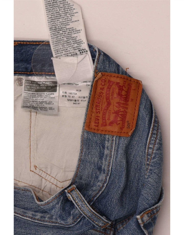 Levi's Mujer 501 Shorts Vaqueros W28 Algodón Azul Medio