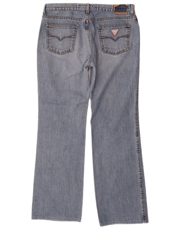 Guess Vaqueros rectos desgastados para hombre W34 L31 Azul