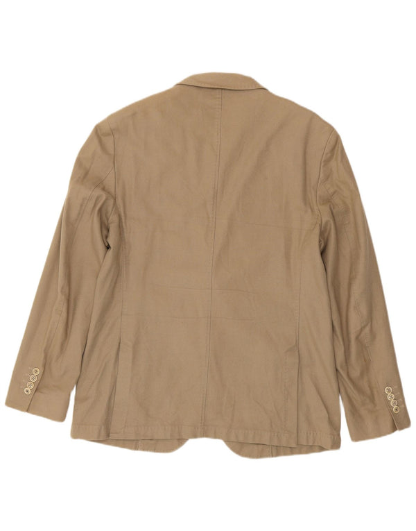 Massimo Dutti Chaqueta Blazer de 2 Botones para Hombre EU 58 2XL Algodón Beige