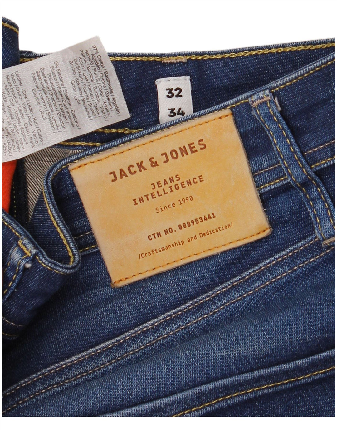 Jack & Jones Vaqueros Slim para Hombre W32 L34 Algodón Azul