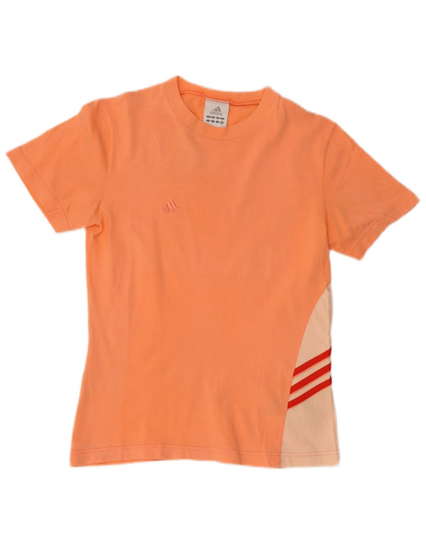 Adidas Camiseta de manga corta para mujer UK 40 Medium Orange Colourblock