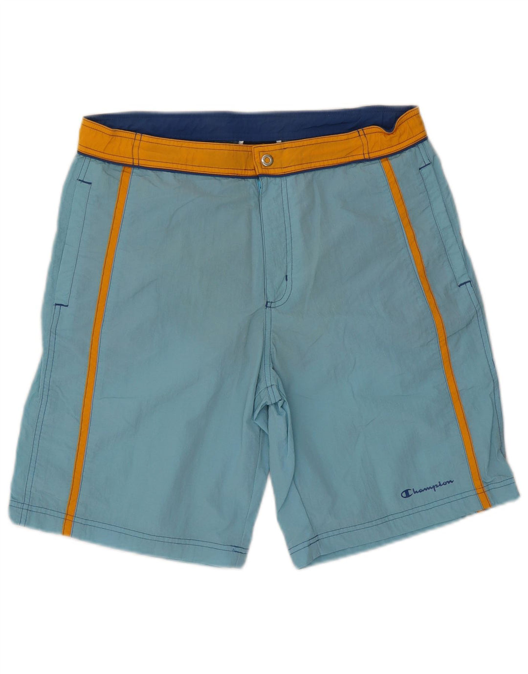Champion Bañador Corto De Poliéster Color Block Azul Medio | Hombre