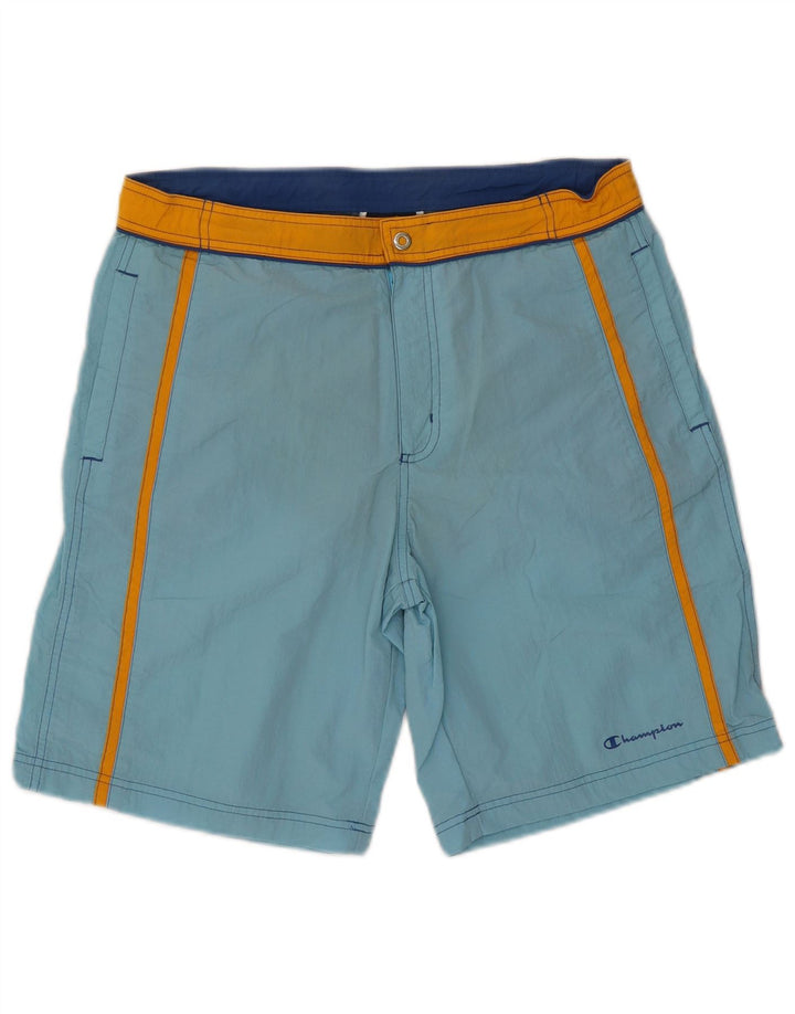 Champion Bañador Corto De Poliéster Color Block Azul Medio | Hombre