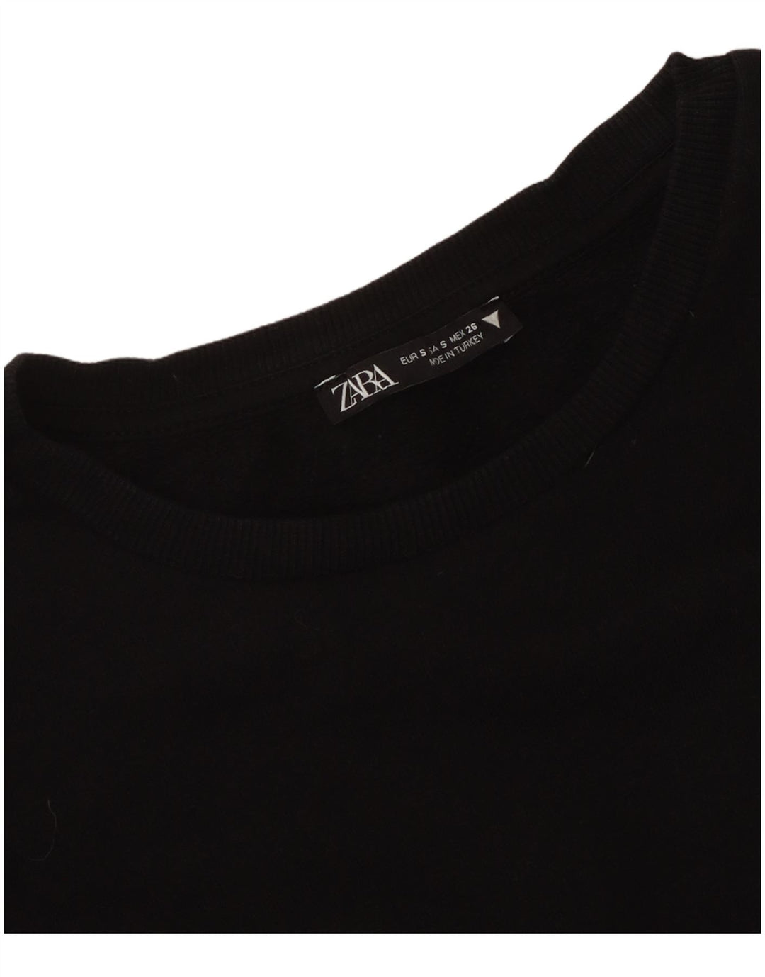 Zara Mujer Top Manga Larga UK 8 Small Negro