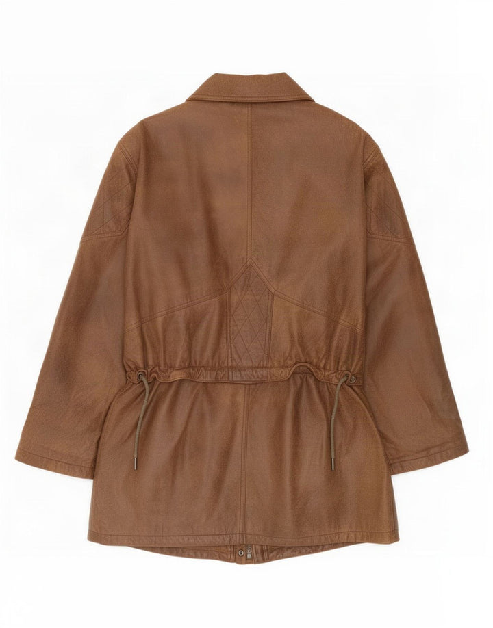 Abrigo de cuero vintage para mujer EU 40 Marrón medio