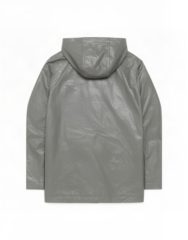 Topshop Chaqueta impermeable con capucha para mujer UK 8 Small Poliéster gris