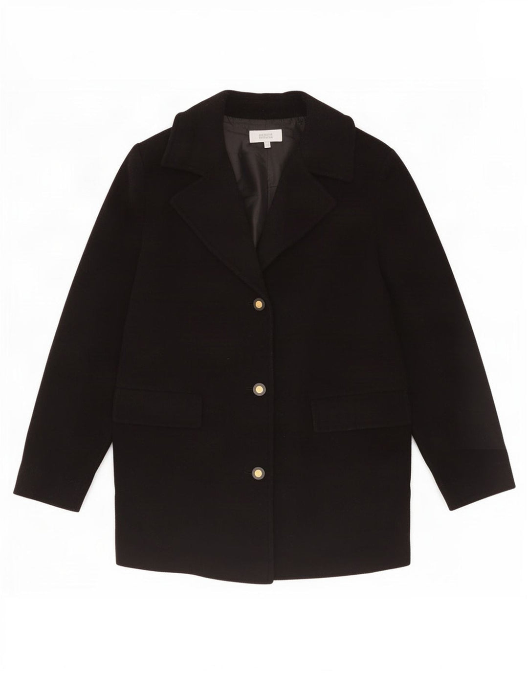 Marks & Spencer Chaqueta Blazer de 3 Botones para Mujer UK 40 XL Lana Negra
