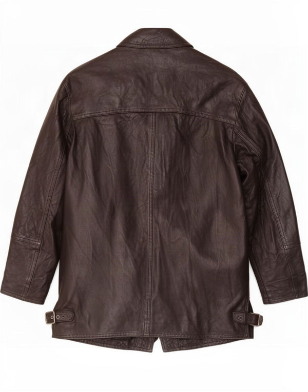 Vintage hombres chaqueta de cuero Reino Unido 40 grande negro