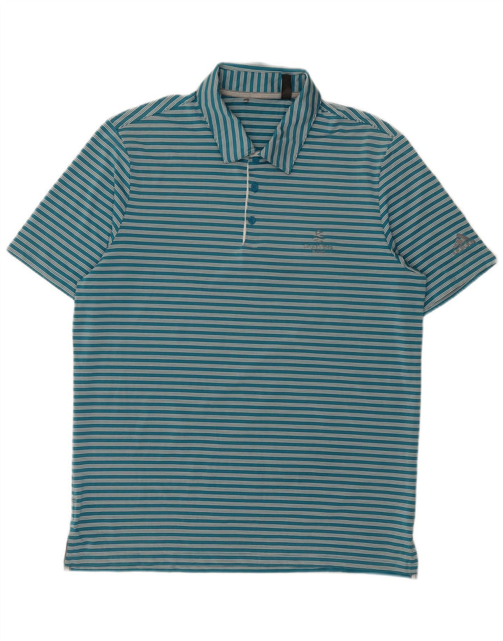 Polo Adidas Hombre Grande Poliéster Rayas Azules