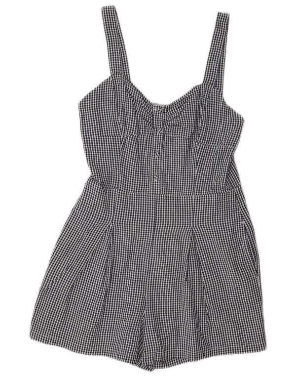 Jack Wills Mono corto regular sin mangas para mujer UK 10 Small Blue Check Cotton