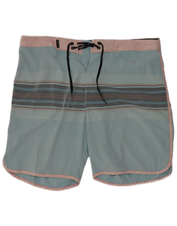 Hurley Bañador Corto Hombre Poliéster A Rayas Azul Grande