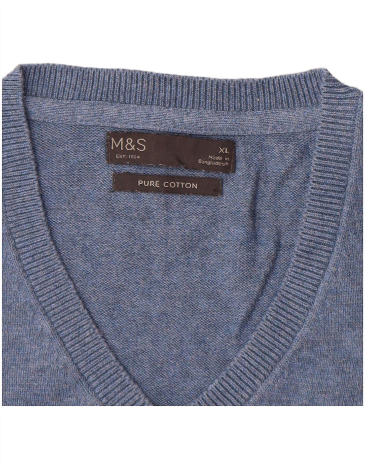 Marks & Spencer Camiseta sin mangas para hombre XL Algodón azul
