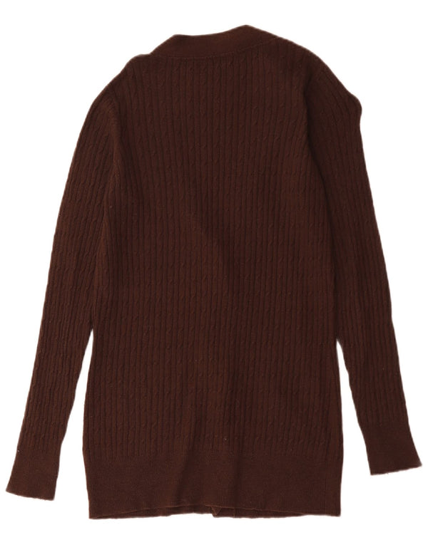 Zara Mujer Cárdigan Suéter UK 46 Grande Marrón