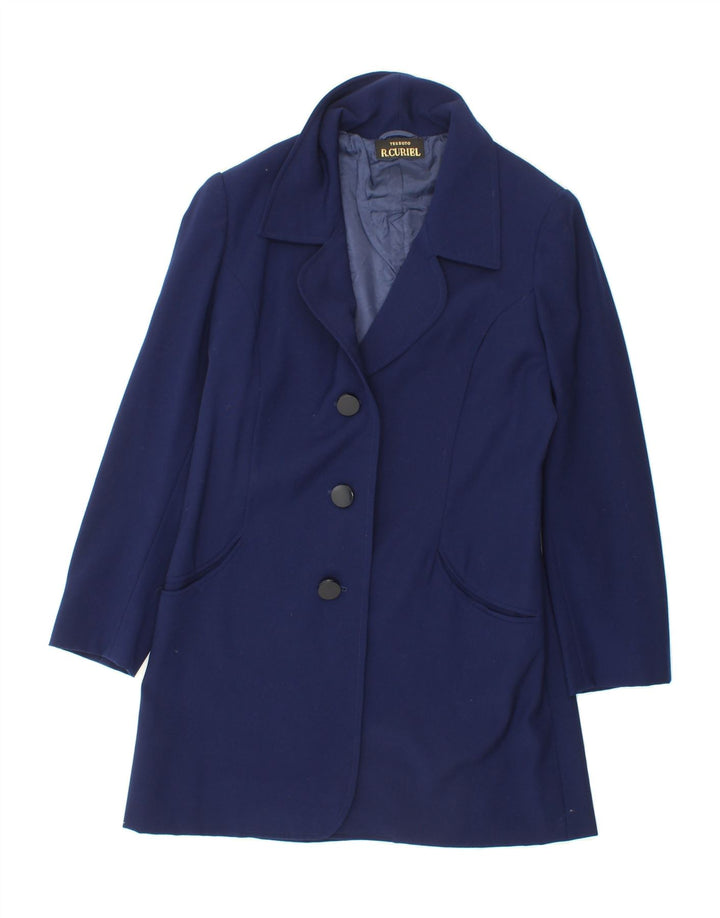 TESSUTO Womens Overcoat UK 12 Medium Blue Vintage Tessuto and Second-Hand Tessuto from Messina Hembry 