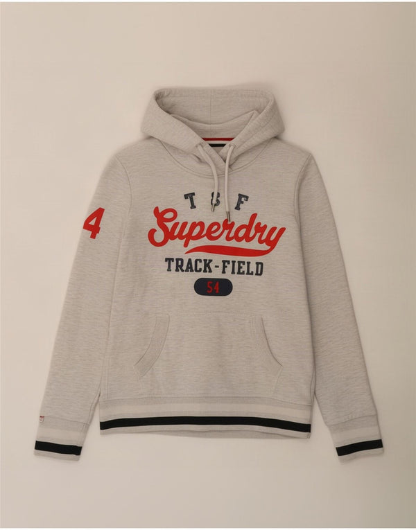 Superdry Jersey con capucha gráfica para mujer UK 6 XS Algodón gris