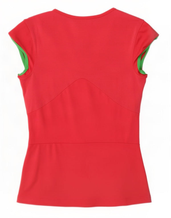 Adidas Mujer Climalite Camiseta Top UK 10 Pequeño Rojo Poliéster