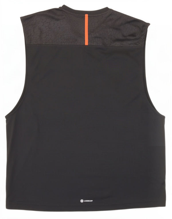 Adidas Hombre Aeroready Slim Fit Chaleco Top XL Negro Colorblock Poliéster