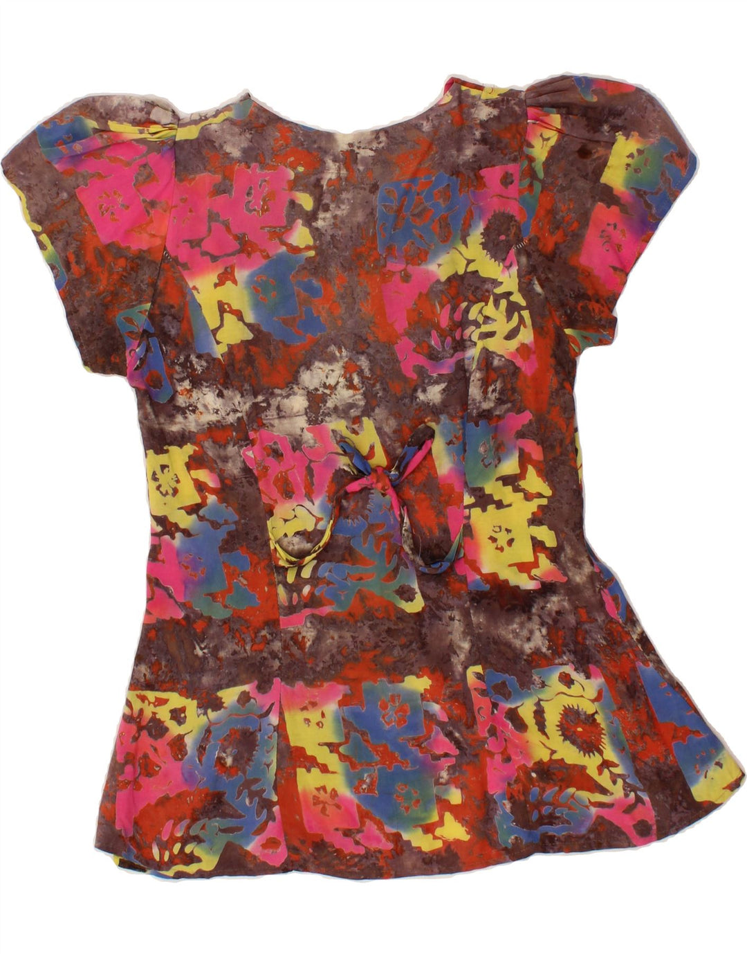 VINTAGE Womens Abstract Pattern Shirt Blouse UK 12 Medium Multicoloured Vintage Vintage and Second-Hand Vintage from Messina Hembry 