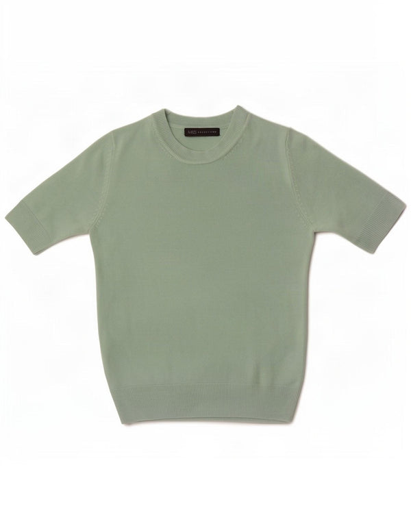 Marks & Spencer Jersey de Manga Corta con Cuello Redondo para Mujer UK 6 XS Verde