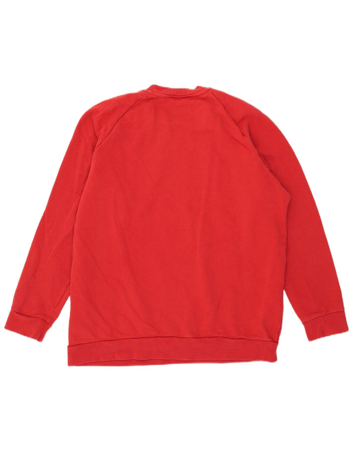 Adidas Hombre Graphic Sudadera Jumper Grande Rojo Algodón