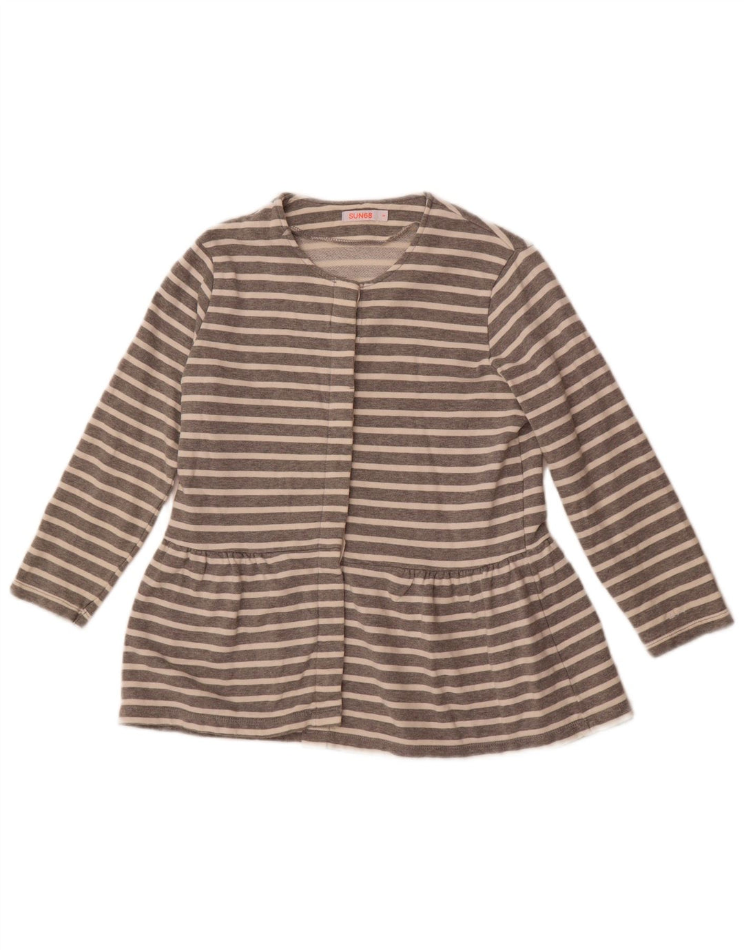 Blusa camisera para mujer Sun68 UK 10 Small Gris Rayas Algodón