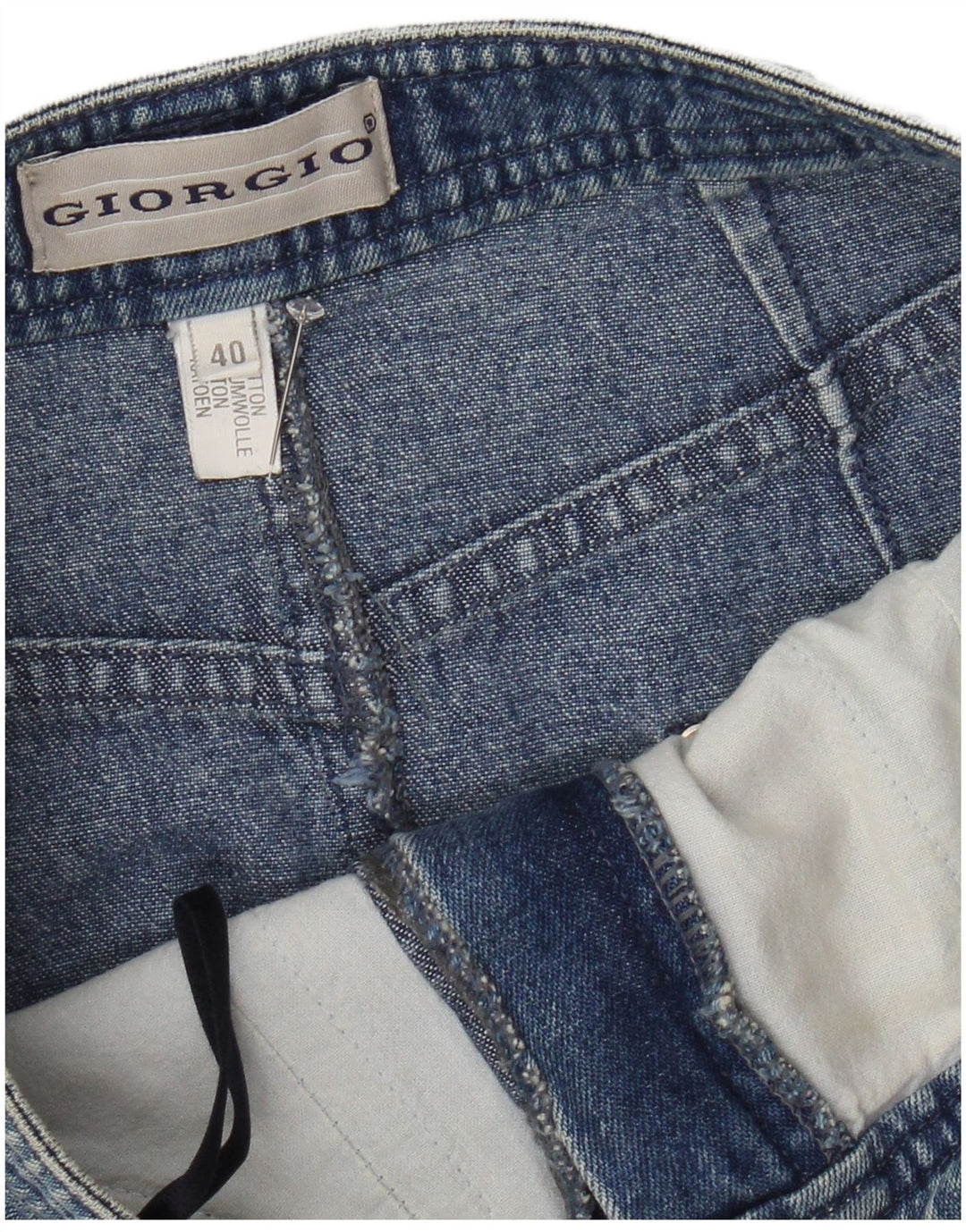 Falda vaquera vintage para mujer EU 40 Mediana W28 Algodón azul