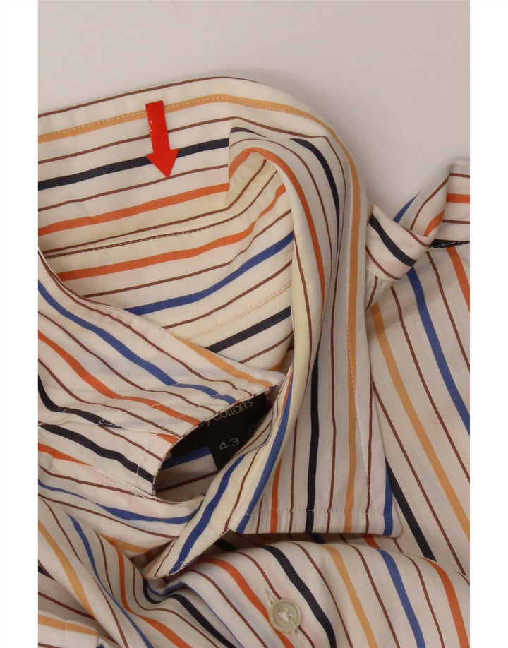 Henry Cottons Camisa para hombre Talla 43 Grande Algodón a rayas multicolor