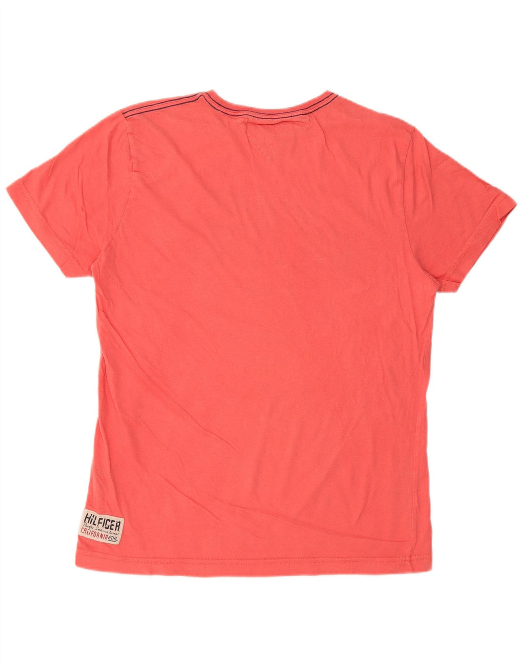 TOMMY HILFIGER Camiseta gráfica para hombre Top Medium Pink Cotton