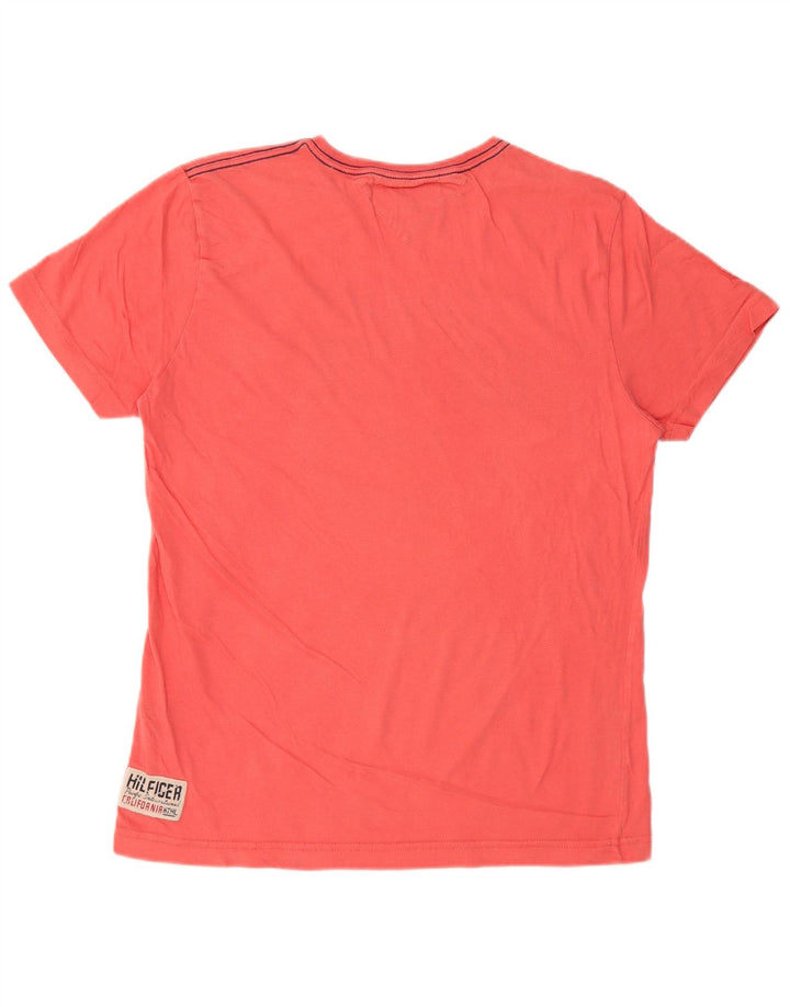 TOMMY HILFIGER Camiseta gráfica para hombre Top Medium Pink Cotton