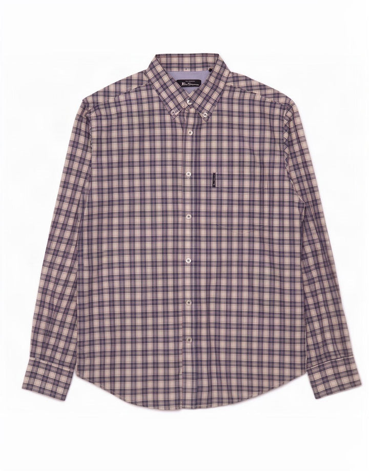 Camisa Ben Sherman Hombre Algodón A Cuadros Azul Medio